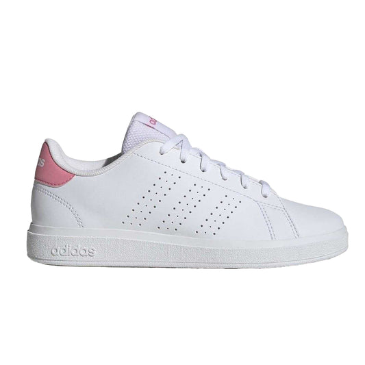 White-Pink - Front - Adidas Unisex Adult Advantage Base 2.0 Flat Trainers