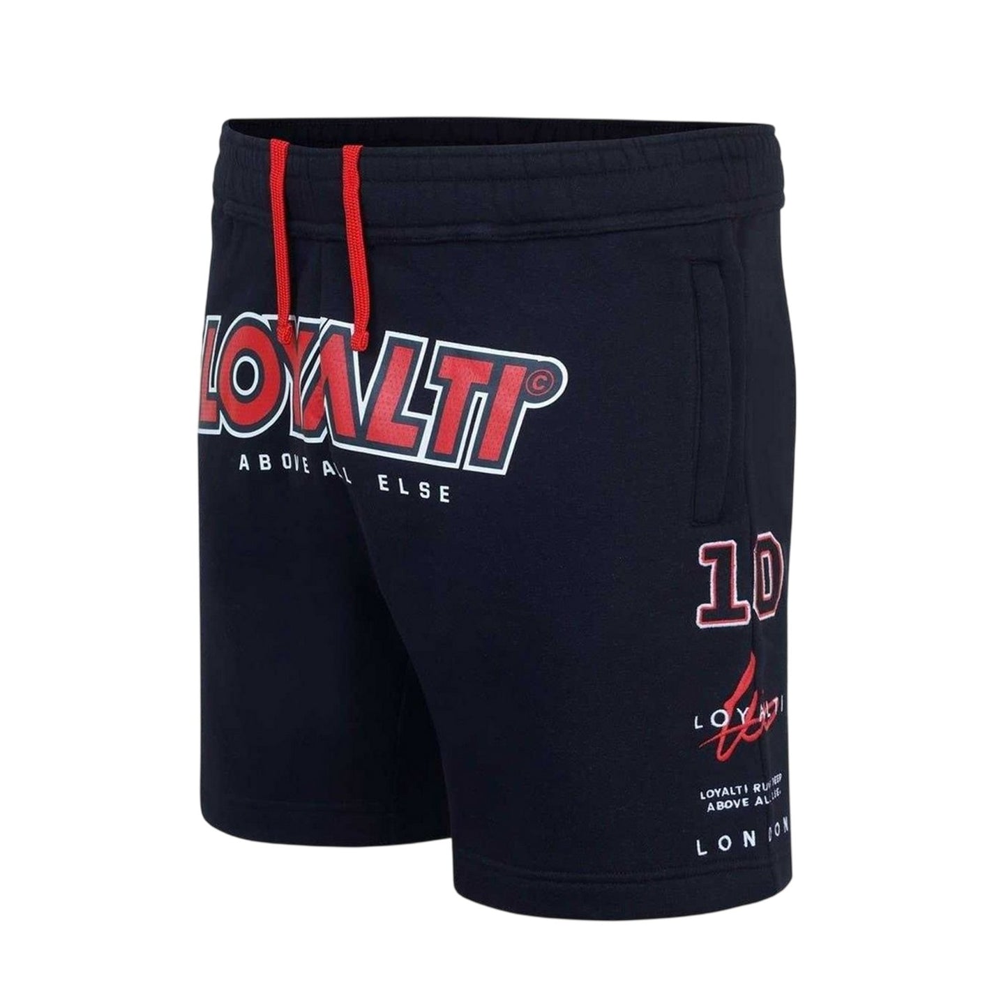 Black-Red - Side - Loyalti Unisex Adult Kareem Sweat Shorts