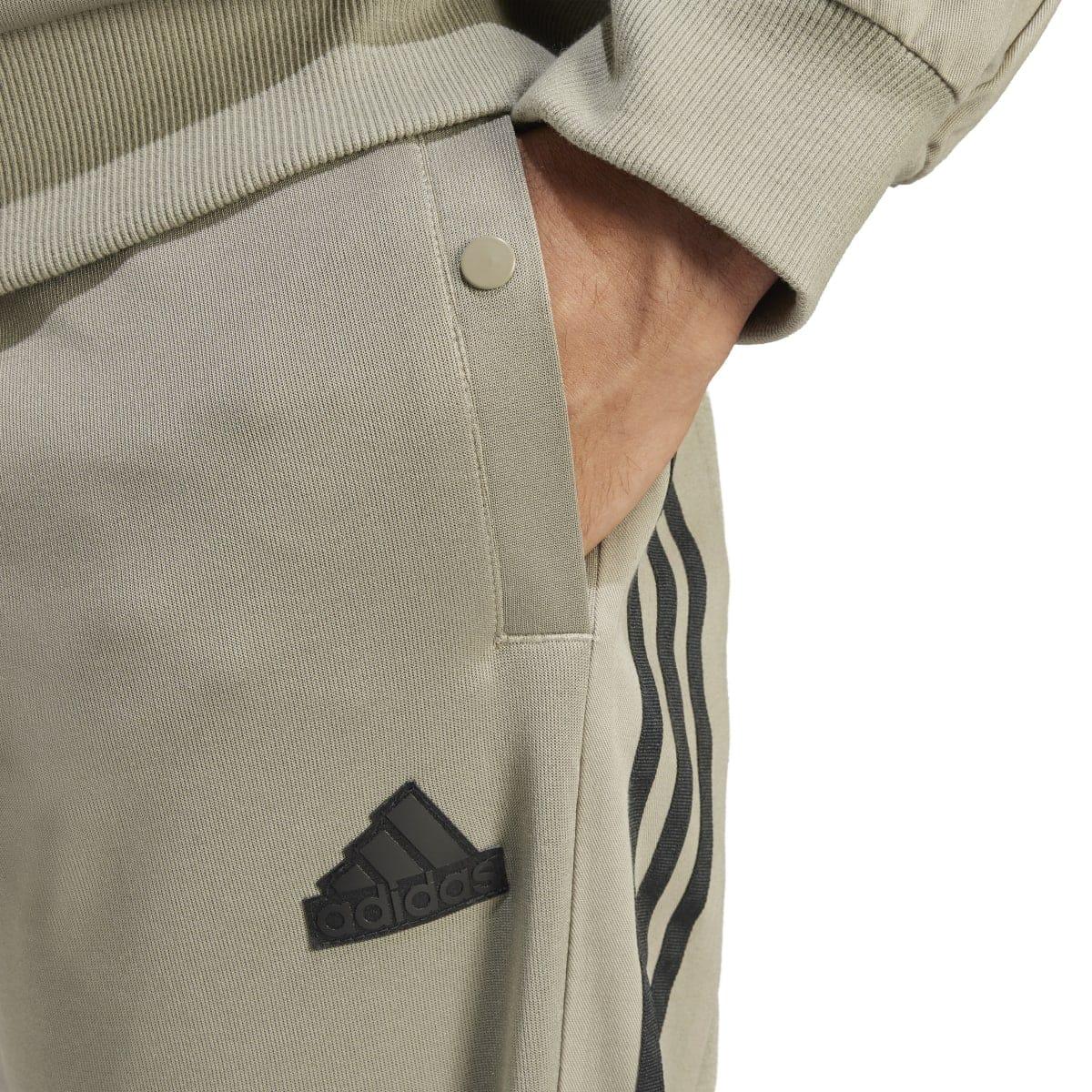 Green - Close up - Adidas Mens Tiro Material Mix Jogging Bottoms