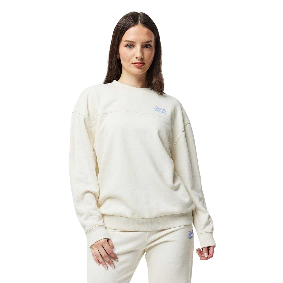 Vintage White - Side - Jack Wills Womens-Ladies Drop Shoulder Relaxed Fit Sweatshirt