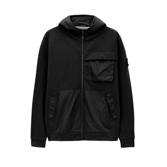 Black - Front - Weekend Offender Mens Combed Cotton Full Zip Hoodie