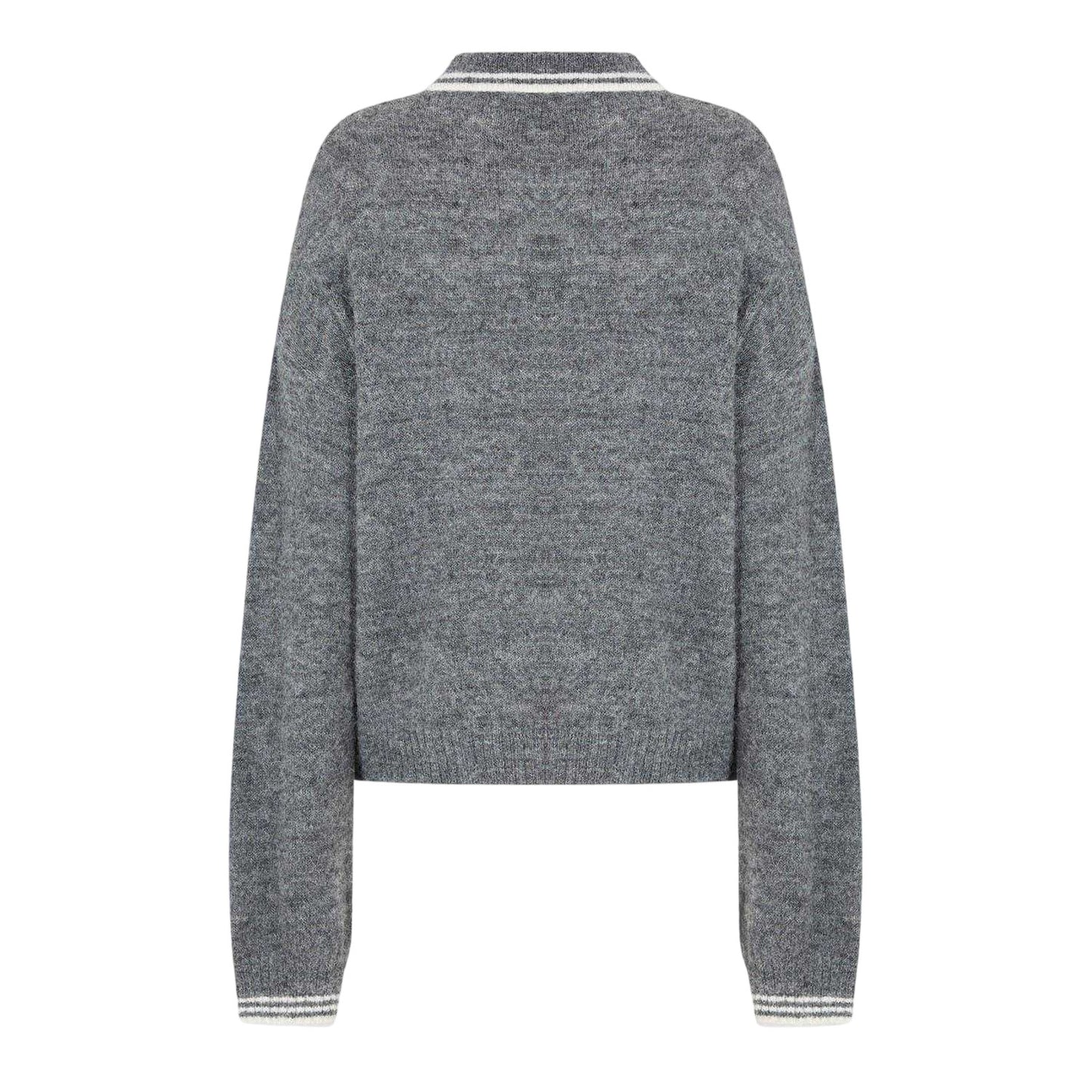 Charcoal - Back - Jack Wills Womens-Ladies Knitted Collared Polo Shirt