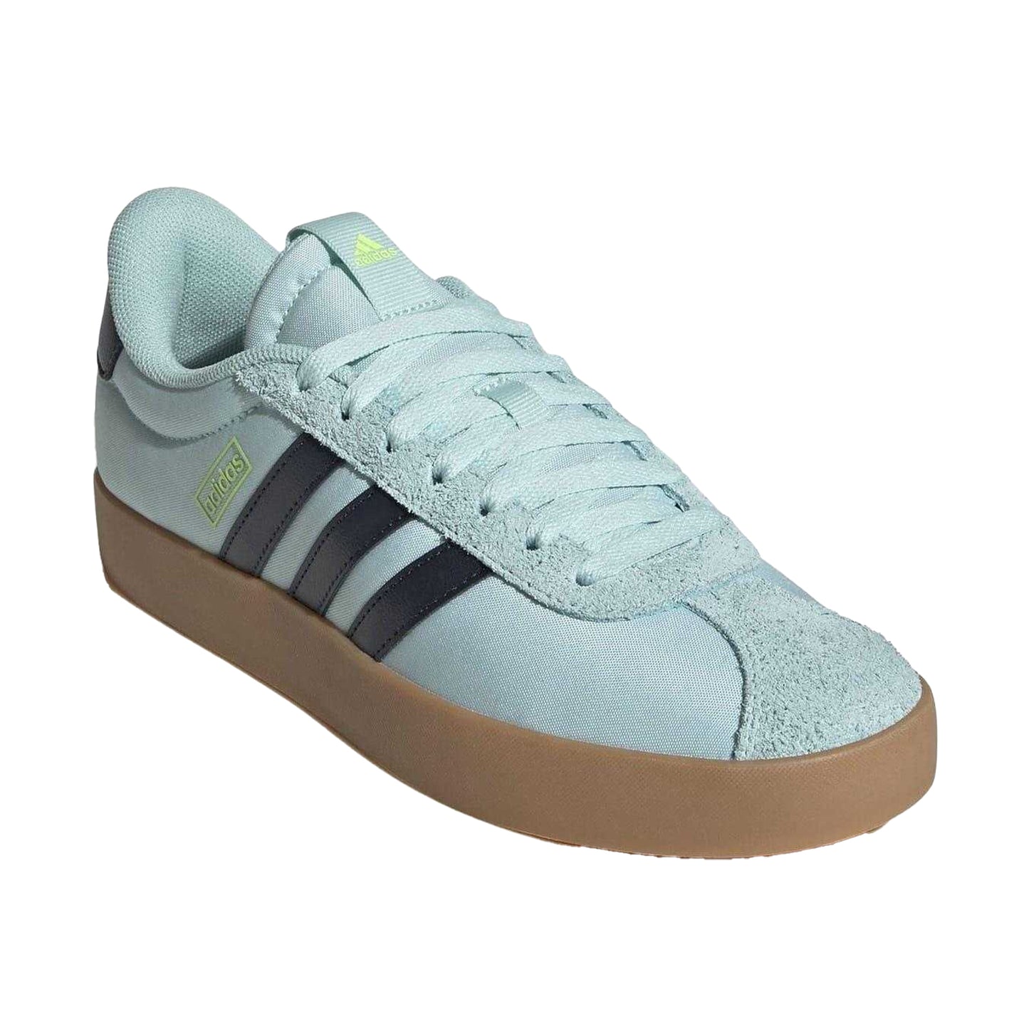 Aqua - Pack Shot - Adidas Womens-Ladies VL Court 3.0 Suede Flat Trainers