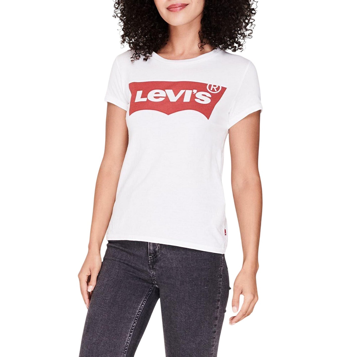 White - Pack Shot - Levis Womens-Ladies Batwing Logo T-Shirt