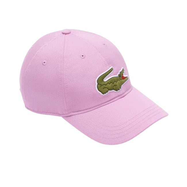Pink - Side - Lacoste Logo Cotton Twill Adjustable Baseball Cap