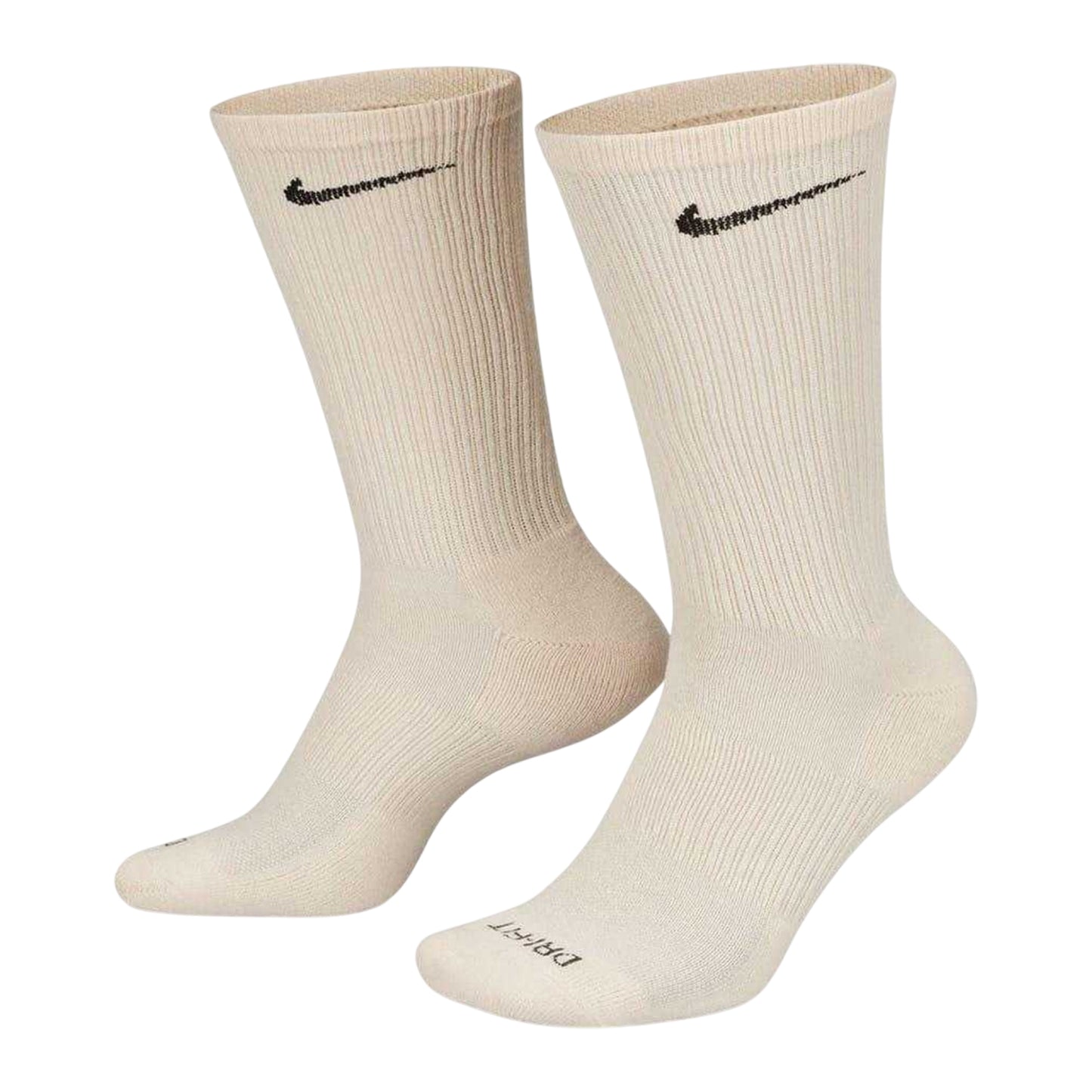 Total Natural Beige - Back - Nike Unisex Adult Crew Socks (Pack of 6)