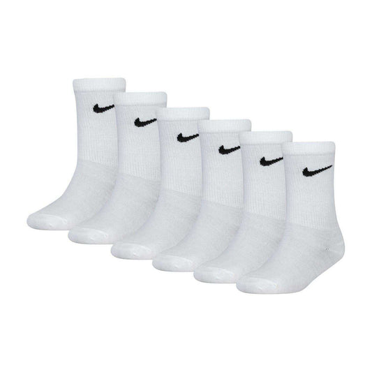 White - Front - Nike Childrens-Kids Logo Crew Socks (Pack of 6)