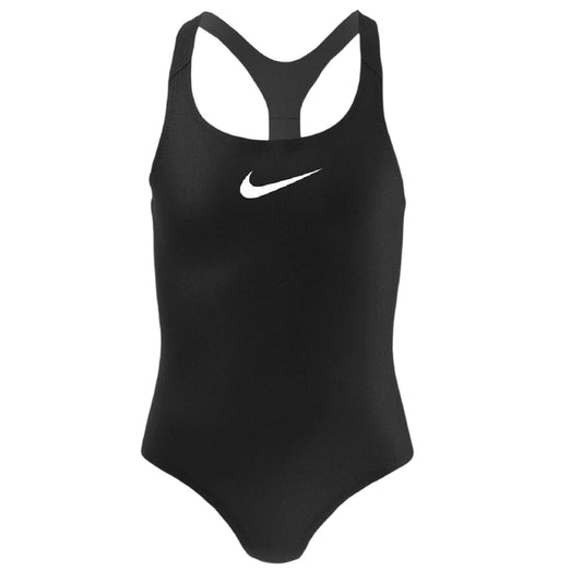 Black - Front - Nike Girls Essential Racerback One Piece Swimsuit