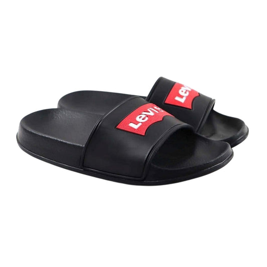 Black - Front - Levis Boys Batwing Logo Sliders