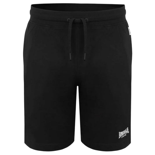 Black - Front - Lonsdale Mens Jersey Lounge Shorts
