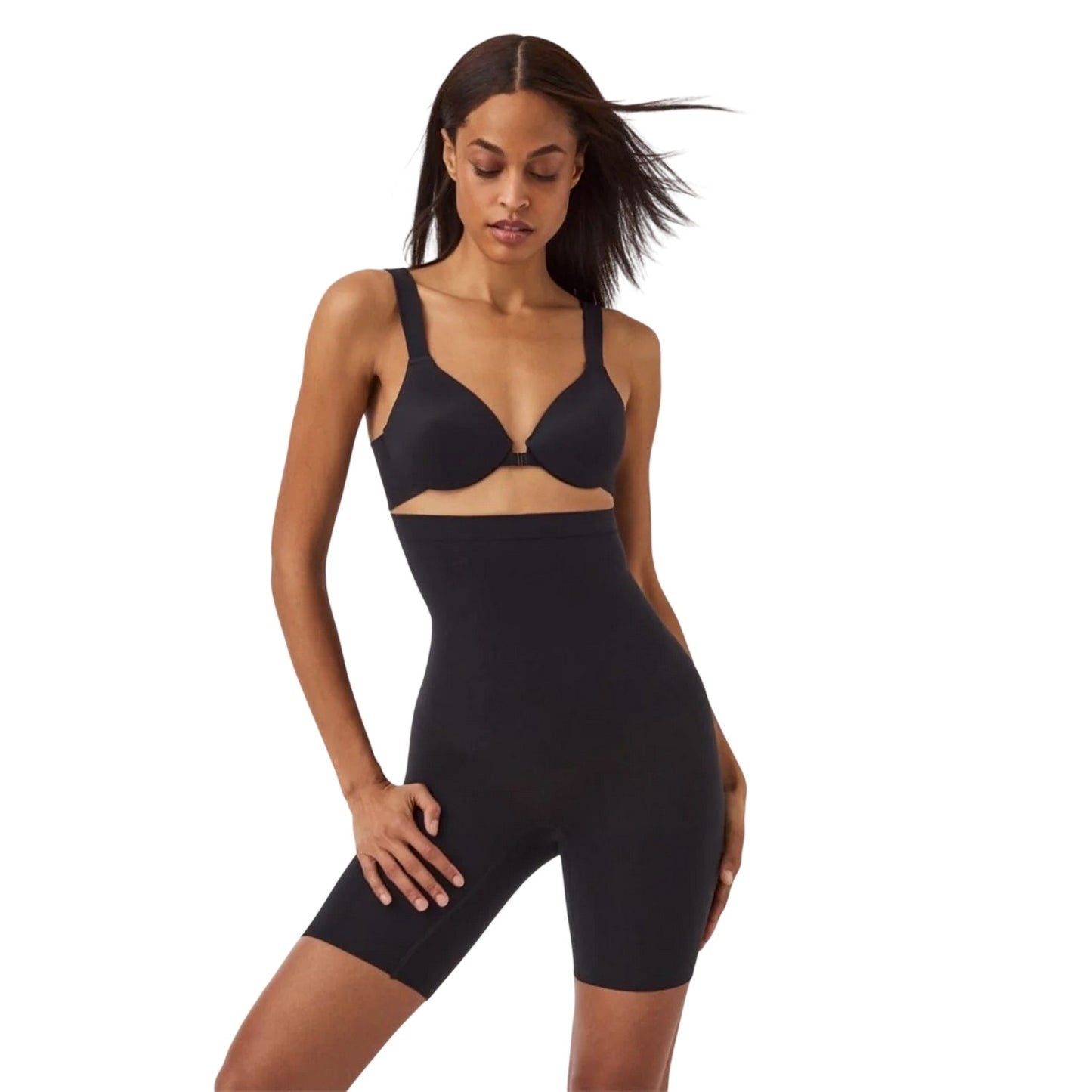 Very Black - Lifestyle - Spanx Womens-Ladies Seamless Shaping Shapewear Shorts