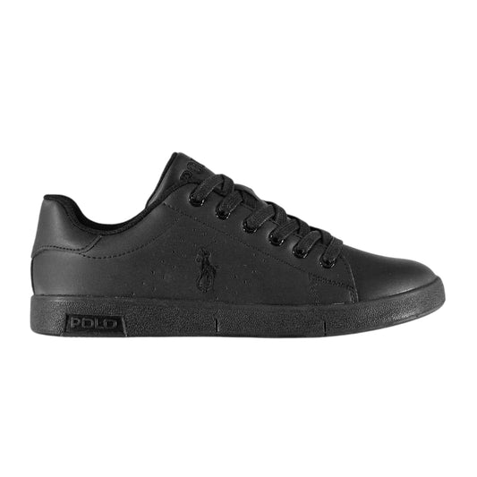 Triple Black - Front - Ralph Lauren Childrens-Kids Bilton Trainers