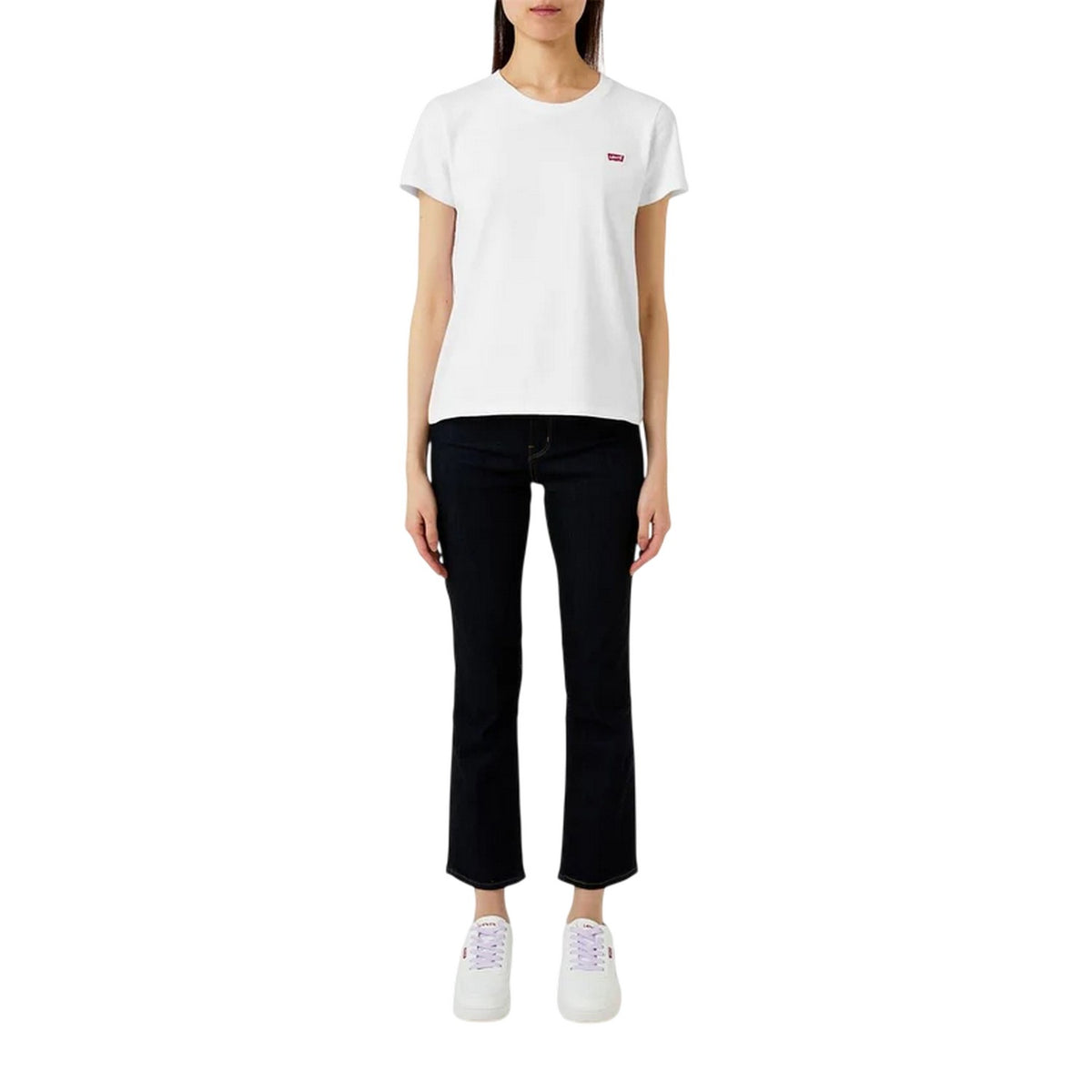 White - Lifestyle - Levis Womens-Ladies Batwing Logo T-Shirt