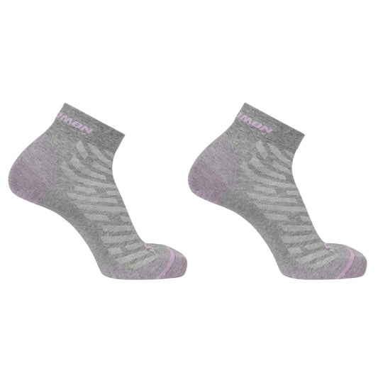 Grey-Lilac - Front - Salomon Unisex Adult Sports Socks
