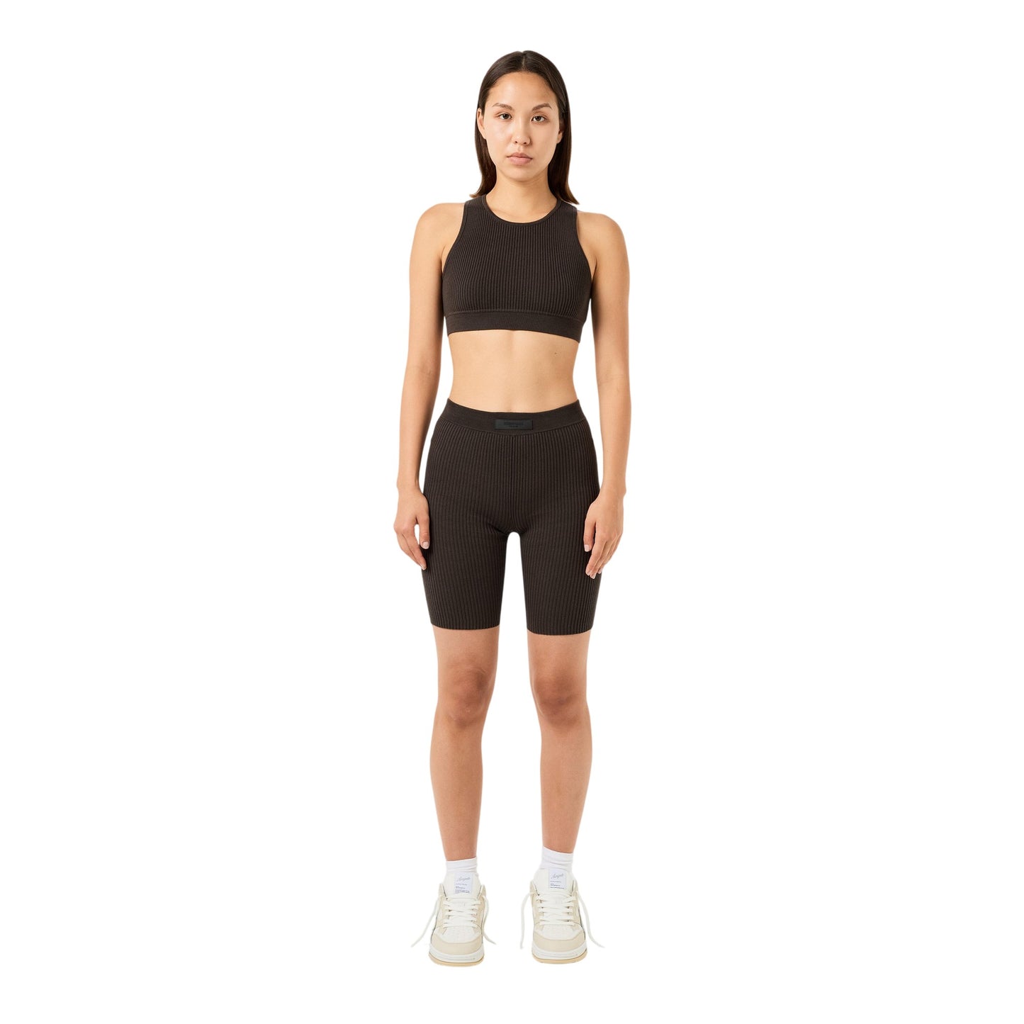 Off Black - Lifestyle - Fear Of God Essentials Womens-Ladies Ribbed Cycling Shorts