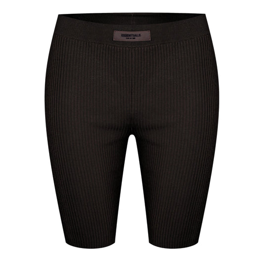 Off Black - Front - Fear Of God Essentials Womens-Ladies Ribbed Cycling Shorts