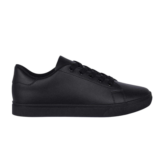 Black - Front - Fabric Childrens-Kids Textile Low Trainers