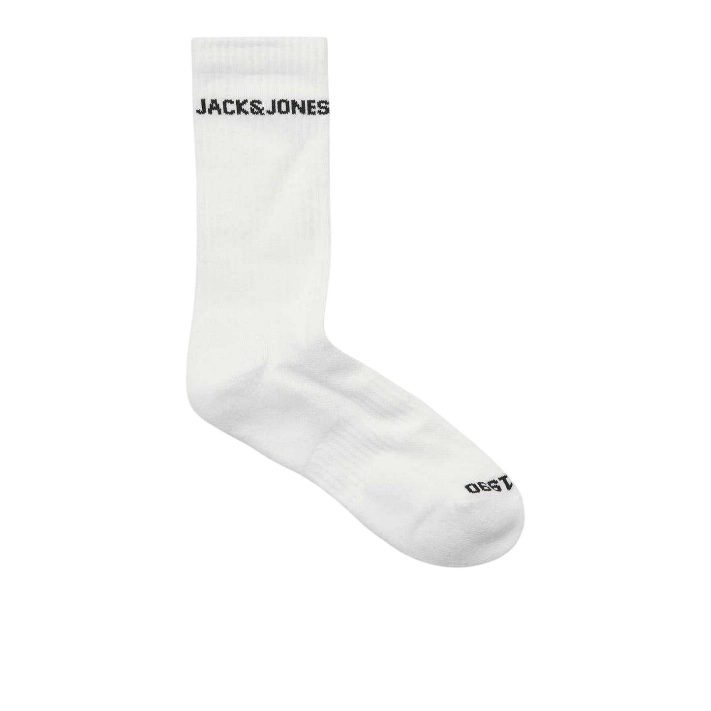 Black-White - Side - Jack And Jones Mens Basic Logo Crew Socks (Pack of 2)