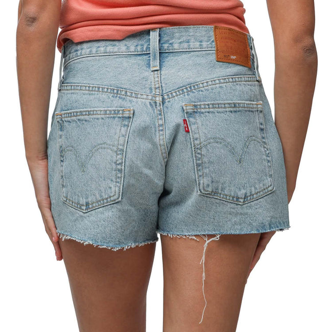 Light Blue - Side - Levis Womens-Ladies 501 Original Shorts