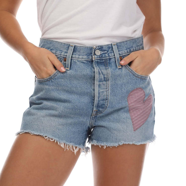 Denim - Front - Levis Womens-Ladies 501 Original Shorts
