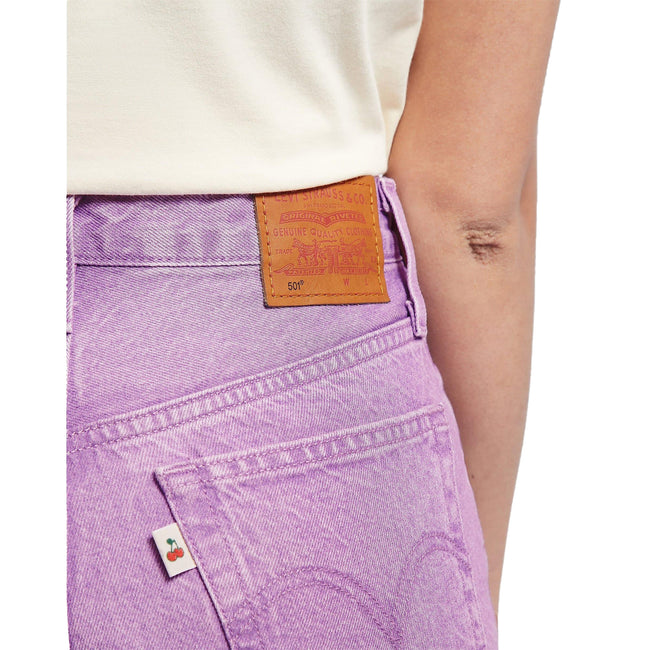 Lavender - Side - Levis Womens-Ladies 501 Original Shorts