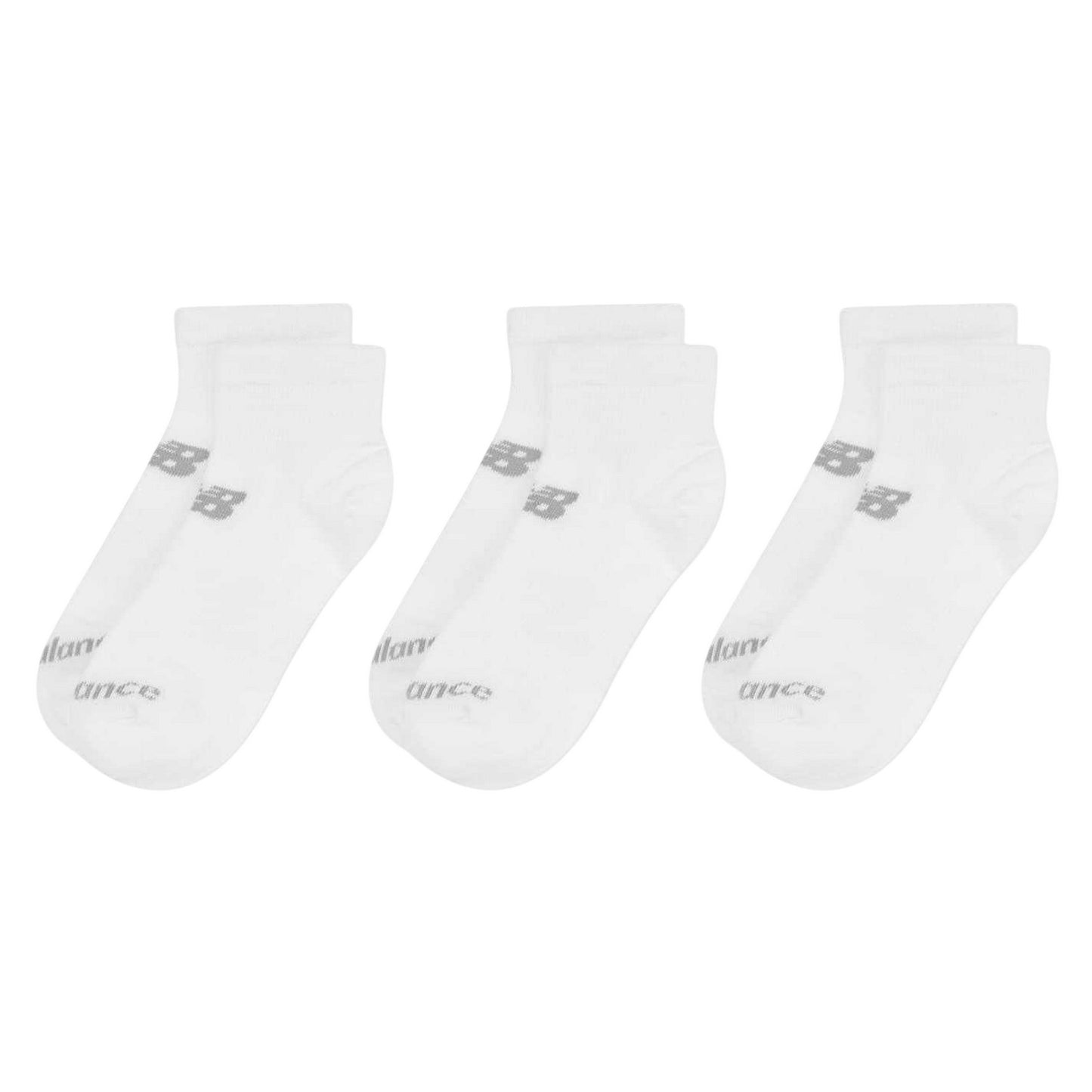 White - Side - New Balance Childrens-Kids Logo Ankle Socks (Pack of 3)