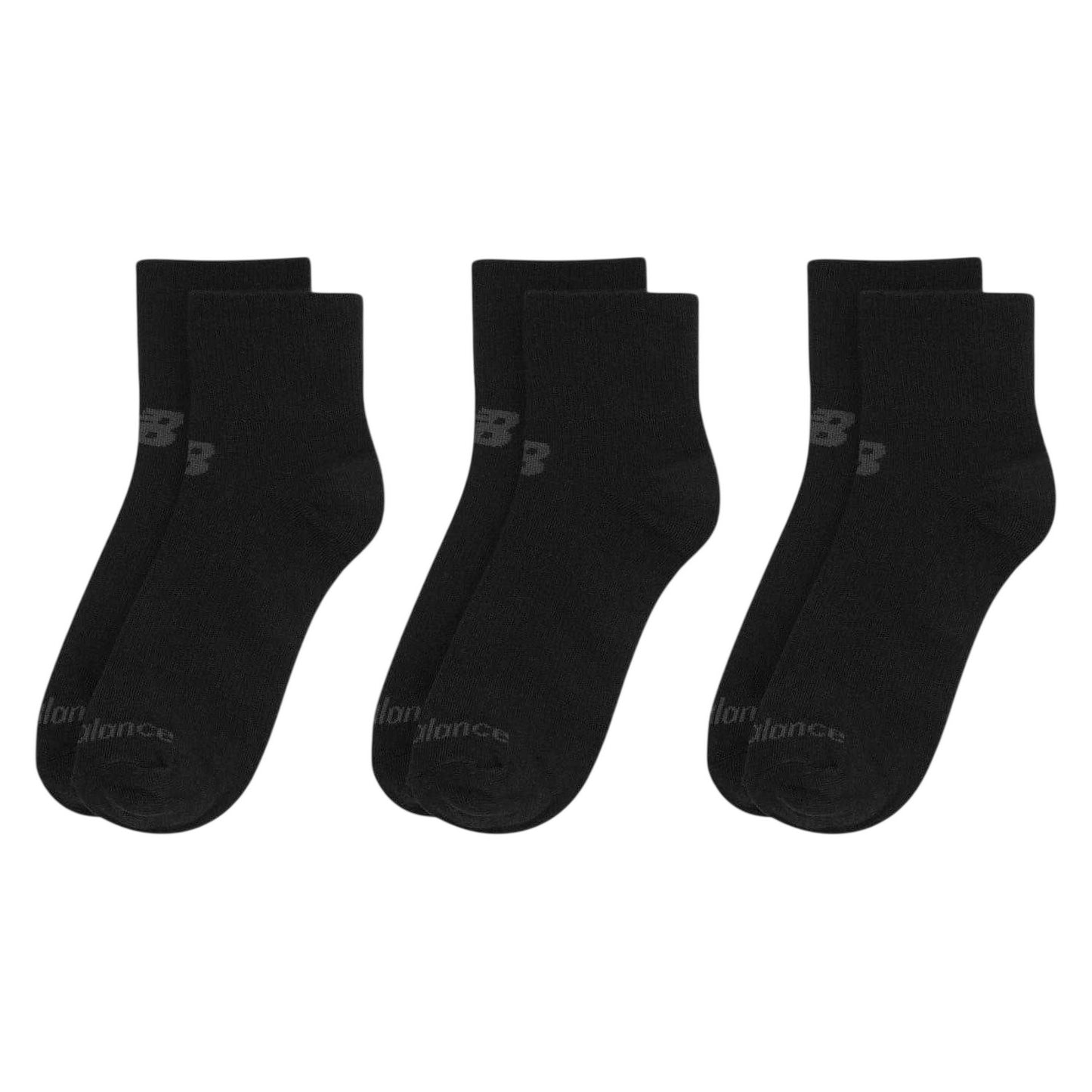 Black - Back - New Balance Mens Ankle Socks (Pack of 3)