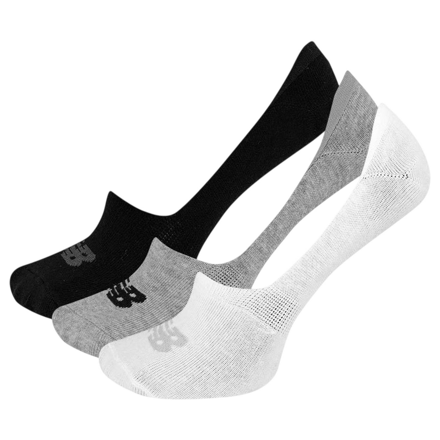 White-Green-Black - Back - New Balance Unisex Adult No-Show Socks (Pack of 3)
