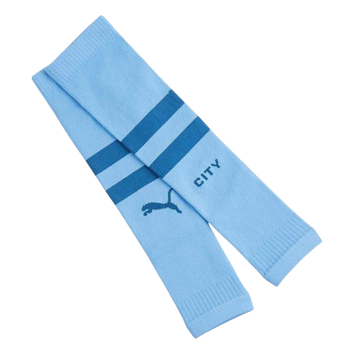 Blue - Side - Manchester City FC Mens Striped Football Socks