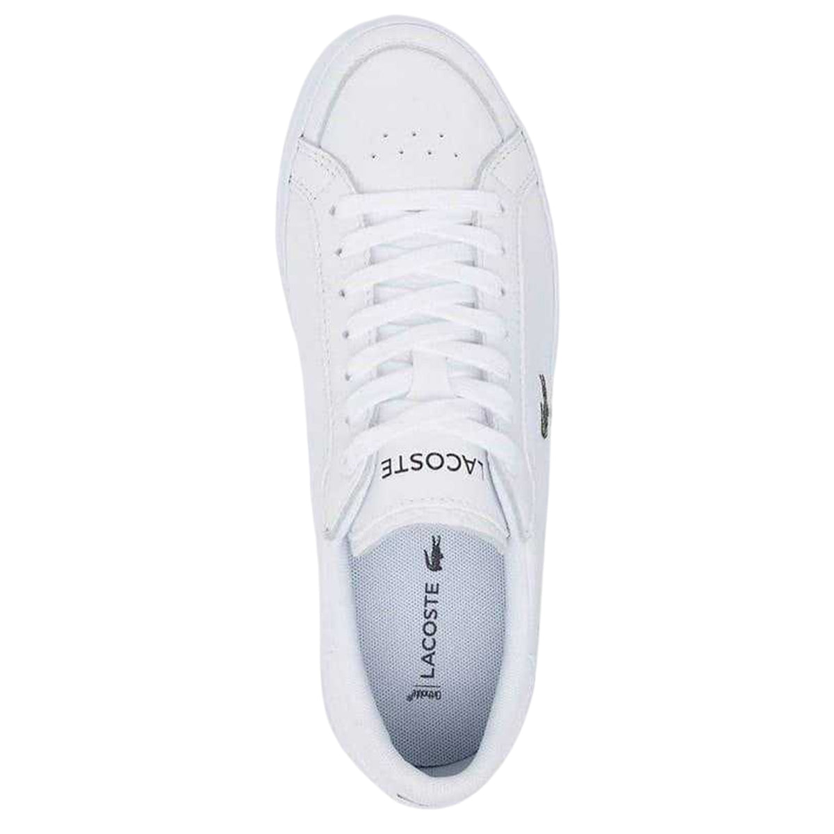 White - Side - Lacoste Womens-Ladies Lineset Leather Flat Trainers