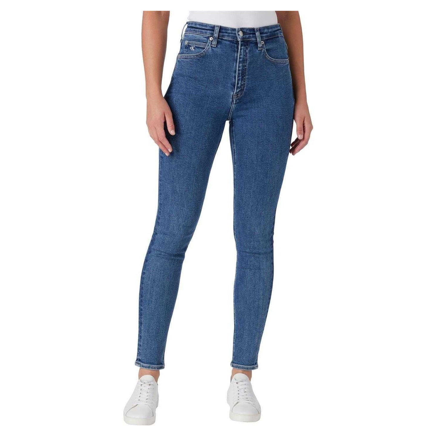 Mid Blue - Lifestyle - Calvin Klein Womens-Ladies High Rise Skinny Jeans