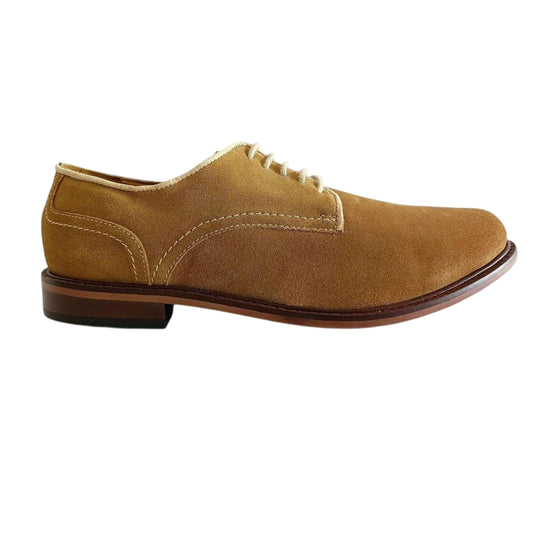 Sand - Front - Firetrap Mens Arthur Suede Low Block Heel Derby Shoes
