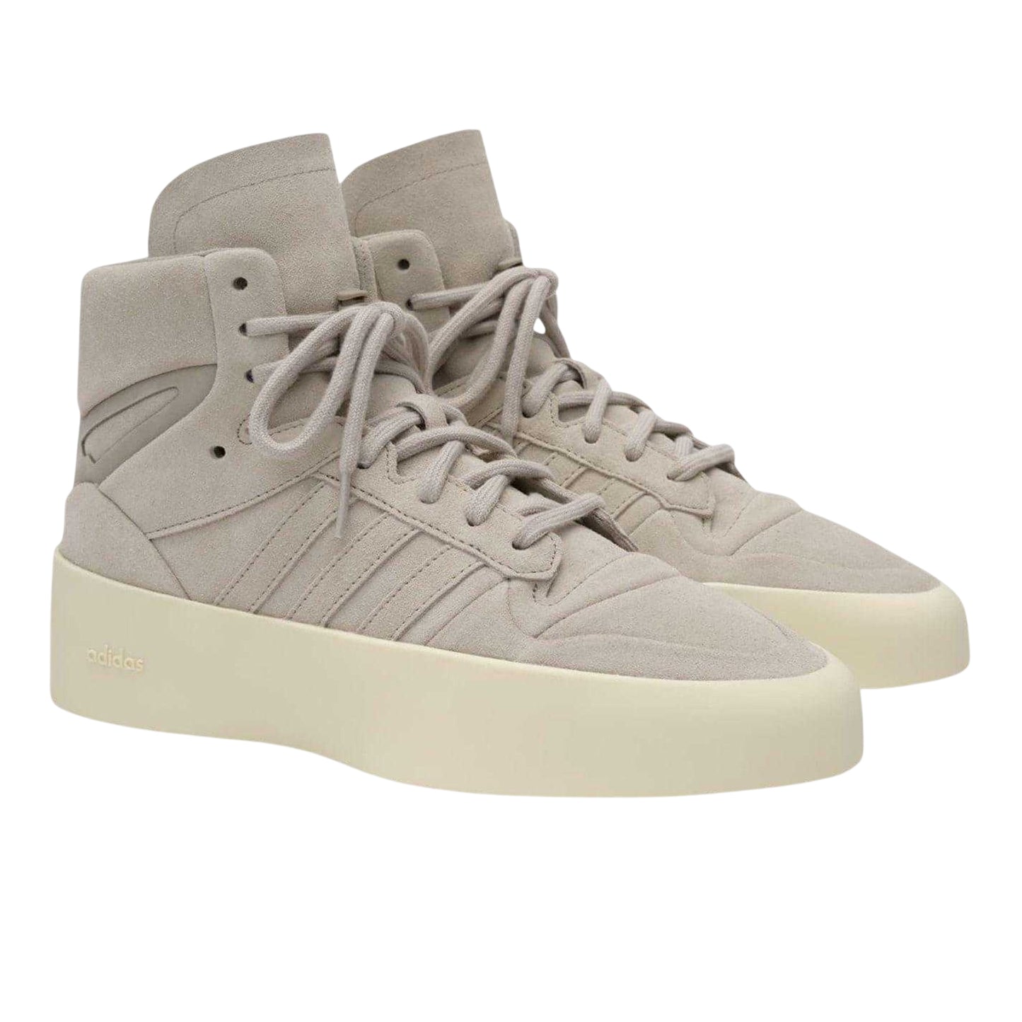 Sesame - Pack Shot - Adidas Unisex Adult Fear Of God Suede Platform High Top Trainers