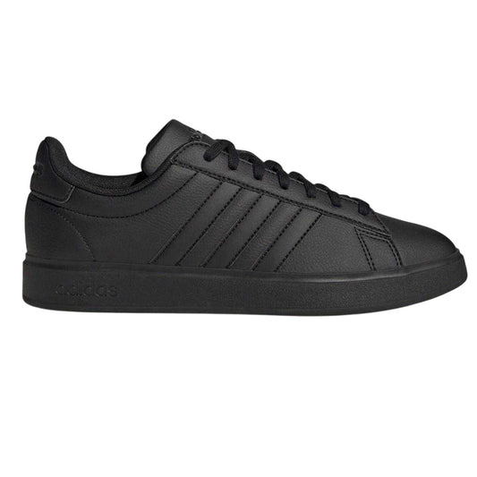 Triple Black - Front - Adidas Mens Grand Court Base 2.0 Flat Trainers