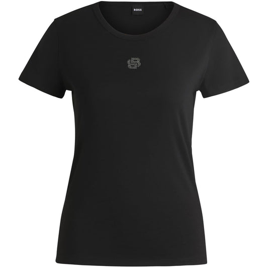 Black - Front - Boss Womens-Ladies Eventsa Logo T-Shirt