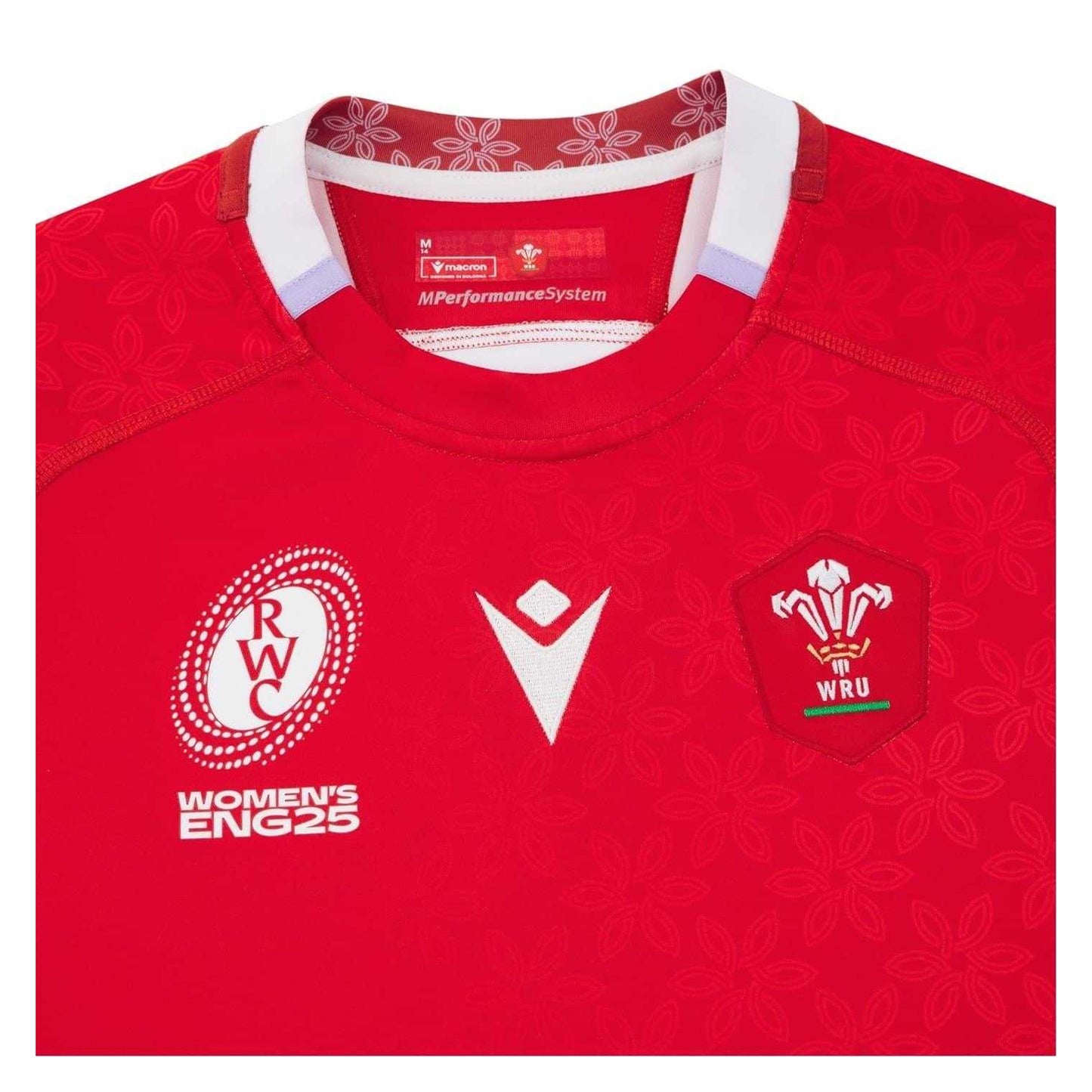 Red - Side - Macron Womens-Ladies Wales RU Rugby Home Jersey