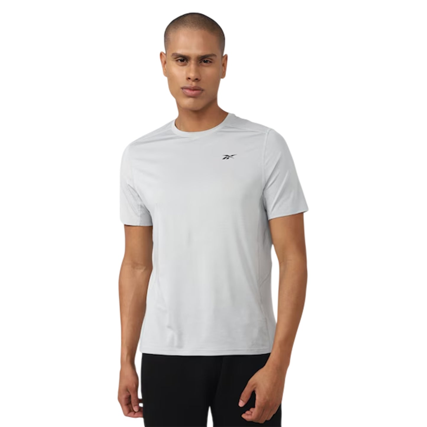 Grey - Side - Reebok Mens Crew Neck Regular T-Shirt