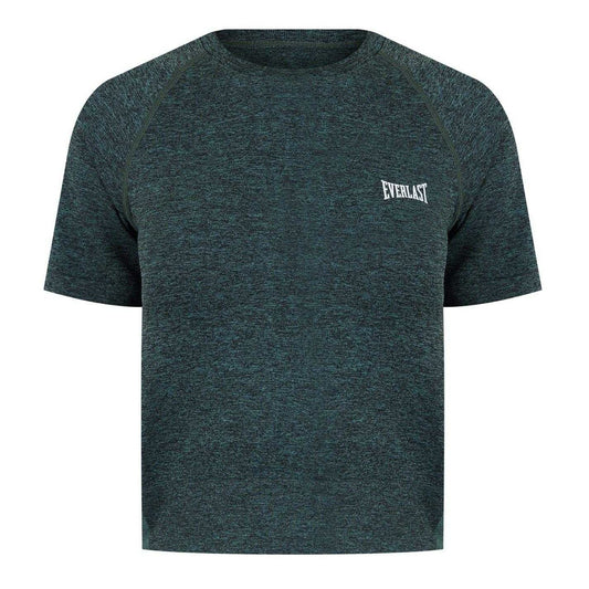 Green Marl - Front - Everlast Womens-Ladies Logo Slim Gym Crop Top