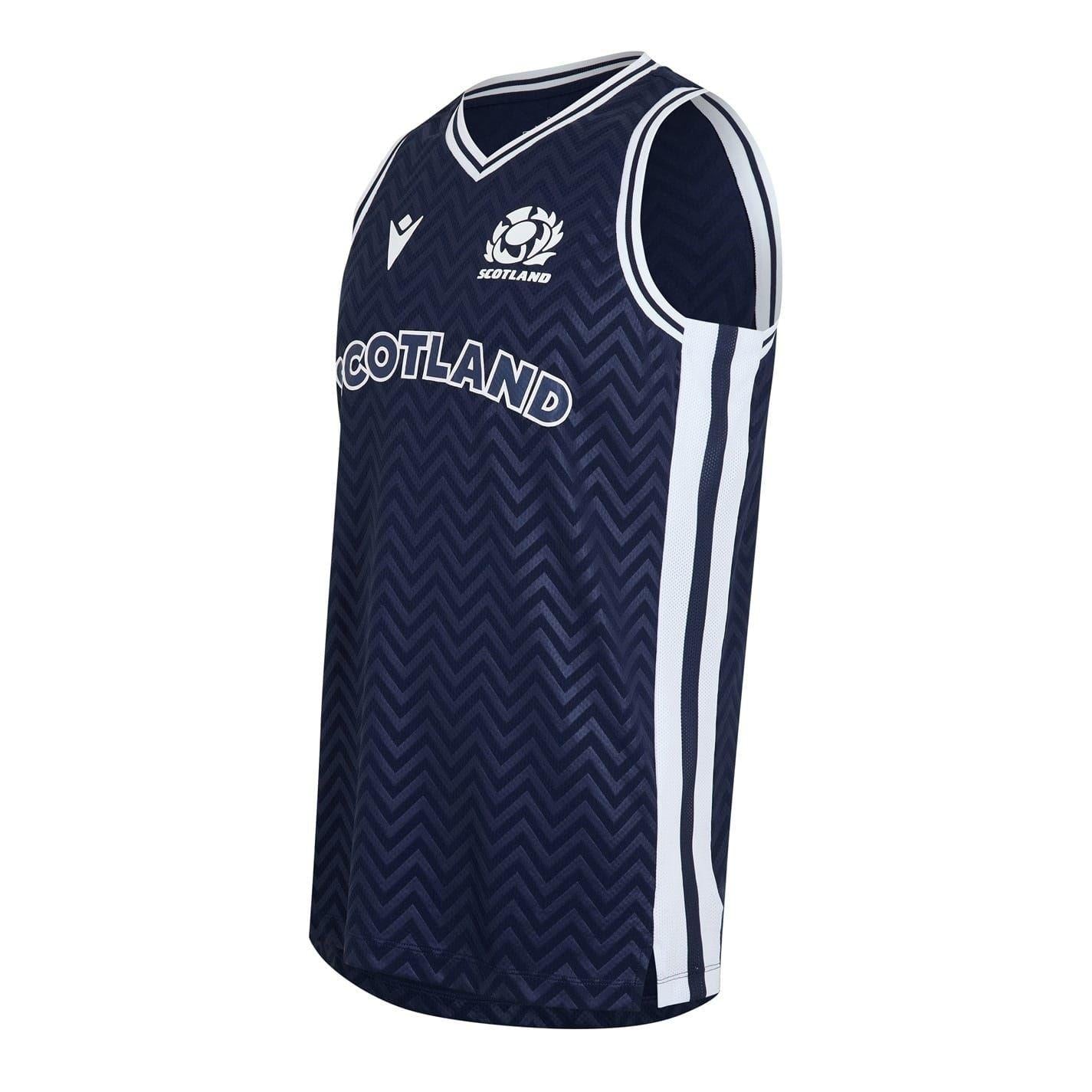 Navy - Side - Scotland RU Unisex Adult Vest Top