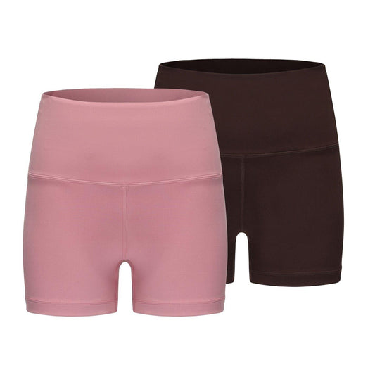 Pink-Chocolate - Front - Slazenger Womens-Ladies Snug Fit Yoga Shorts (Pack of 2)