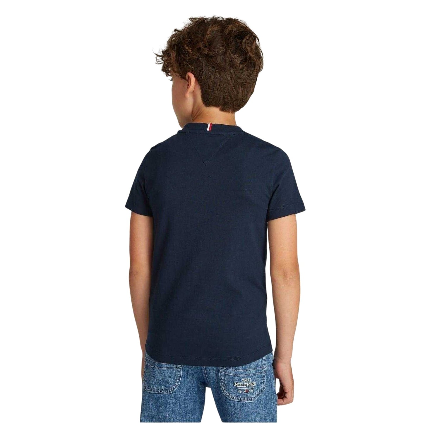 Navy - Lifestyle - Tommy Hilfiger Boys Block Stripe Ribbed Regular T-Shirt