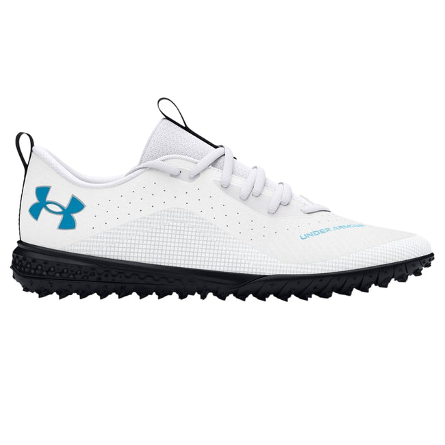White - Back - Under Armour Childrens-Kids Shadow 2.0 Turf Football Trainers