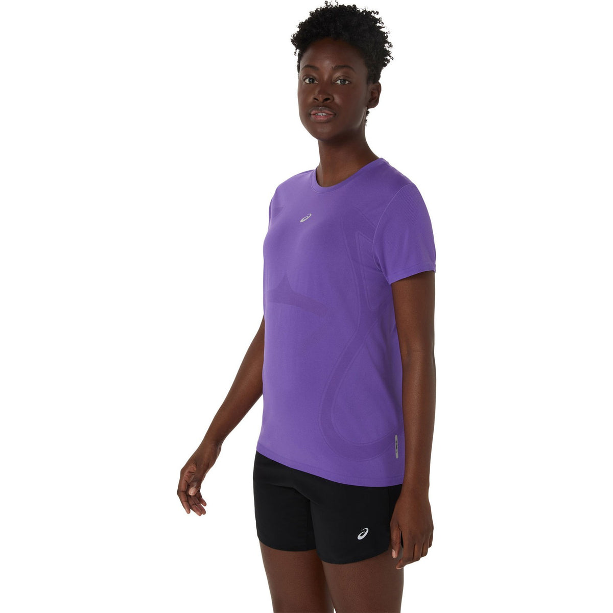 Purple - Pack Shot - Asics Womens-Ladies Seamless Short-Sleeved Athletic T-Shirt