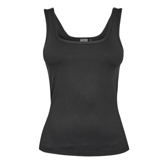 Black - Front - USA Womens-Ladies Pro Essential Vest Top