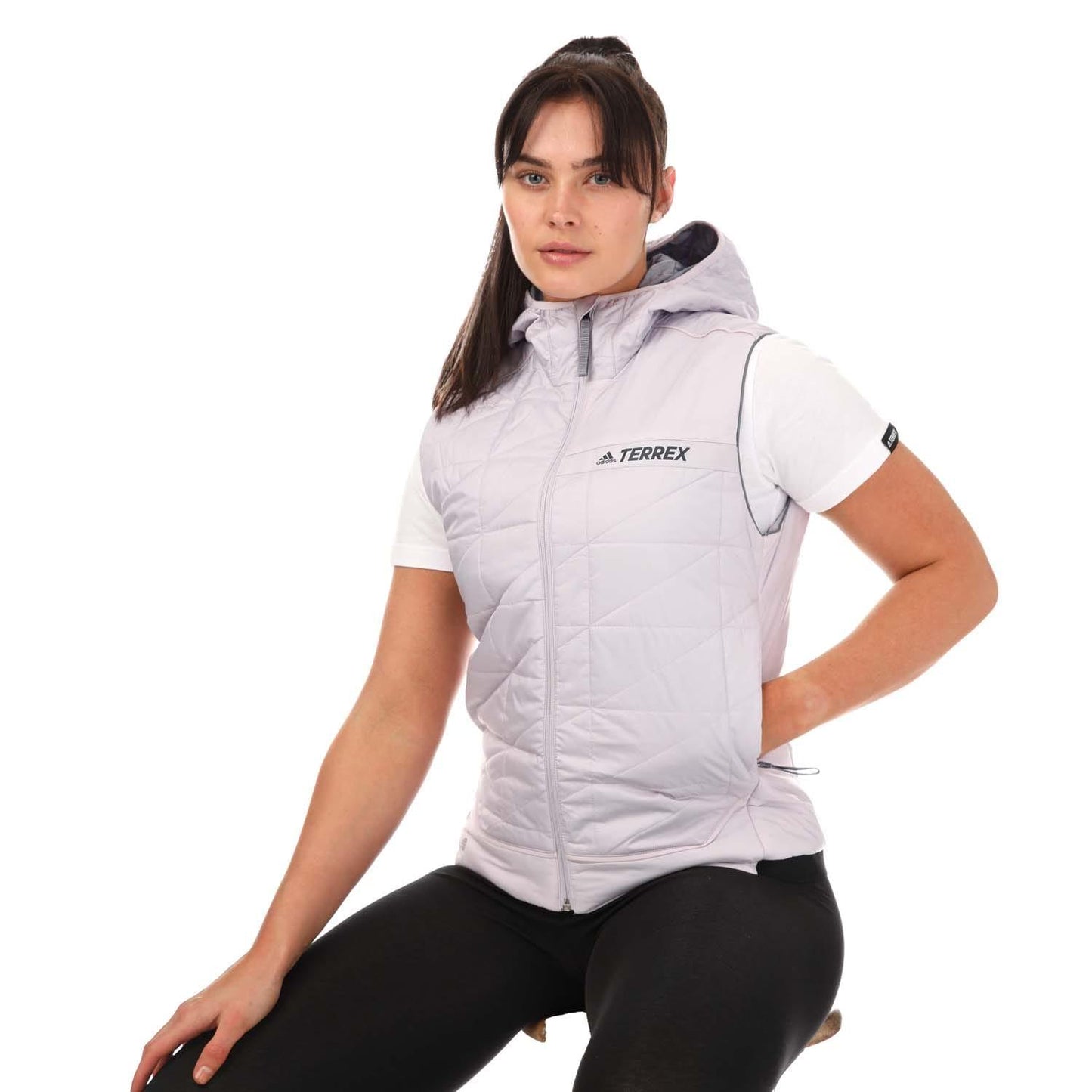 Lilac - Side - Adidas Womens-Ladies Terrex Insulated Hybrid Body Warmer