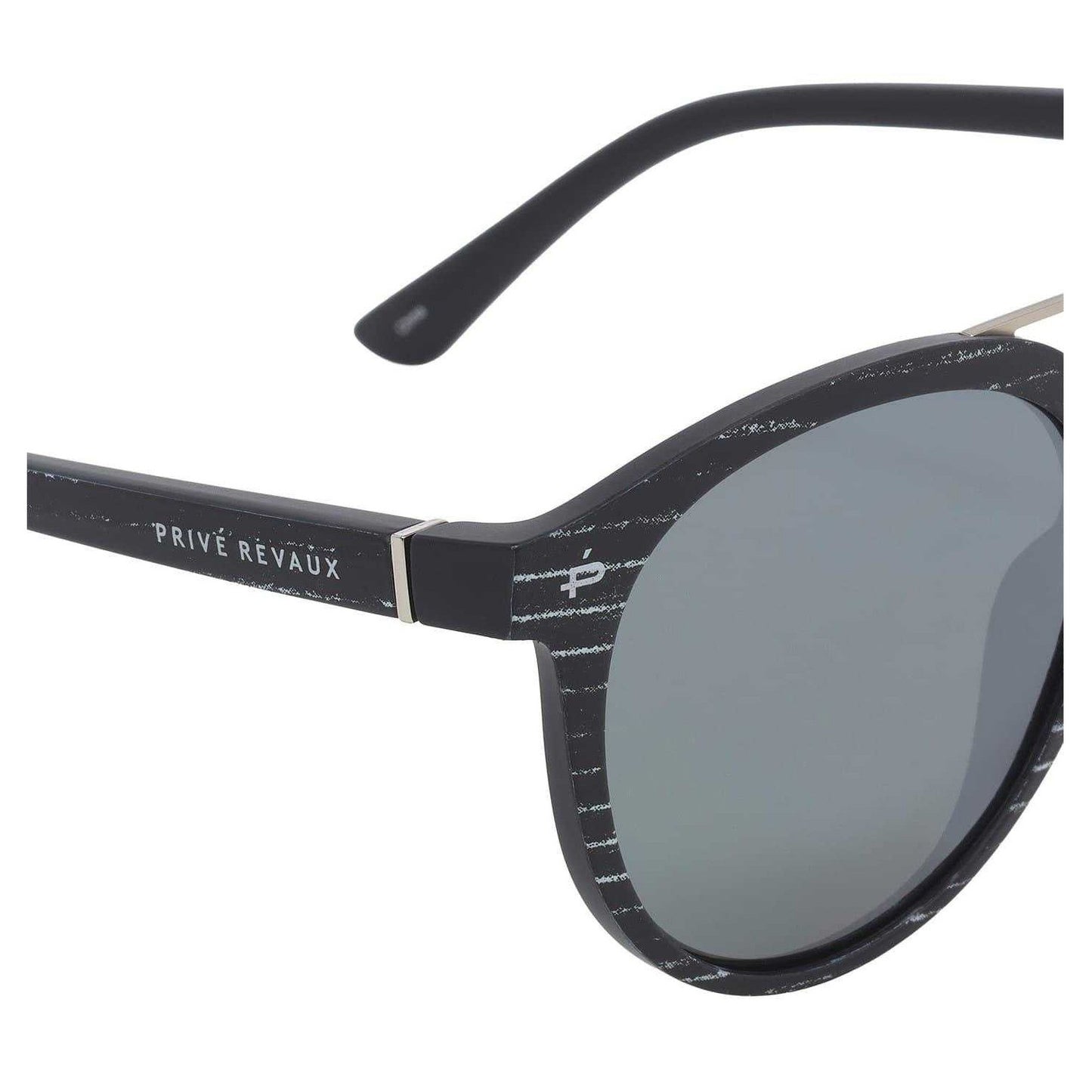 Black Marble - Side - Prive Revaux Mens The Texan Round Sunglasses