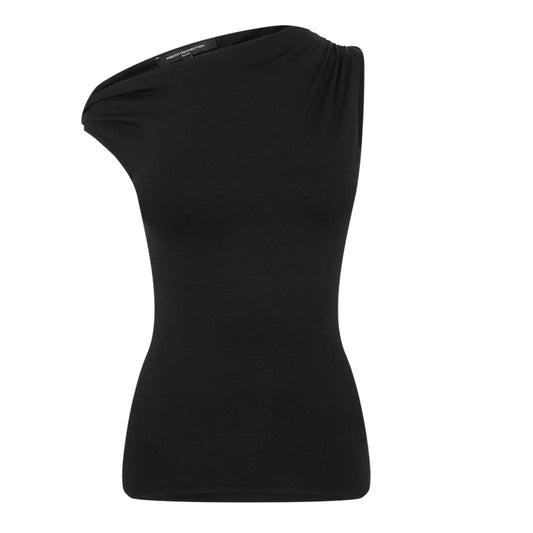 Black - Front - French Connection Womens-Ladies One Shoulder Top