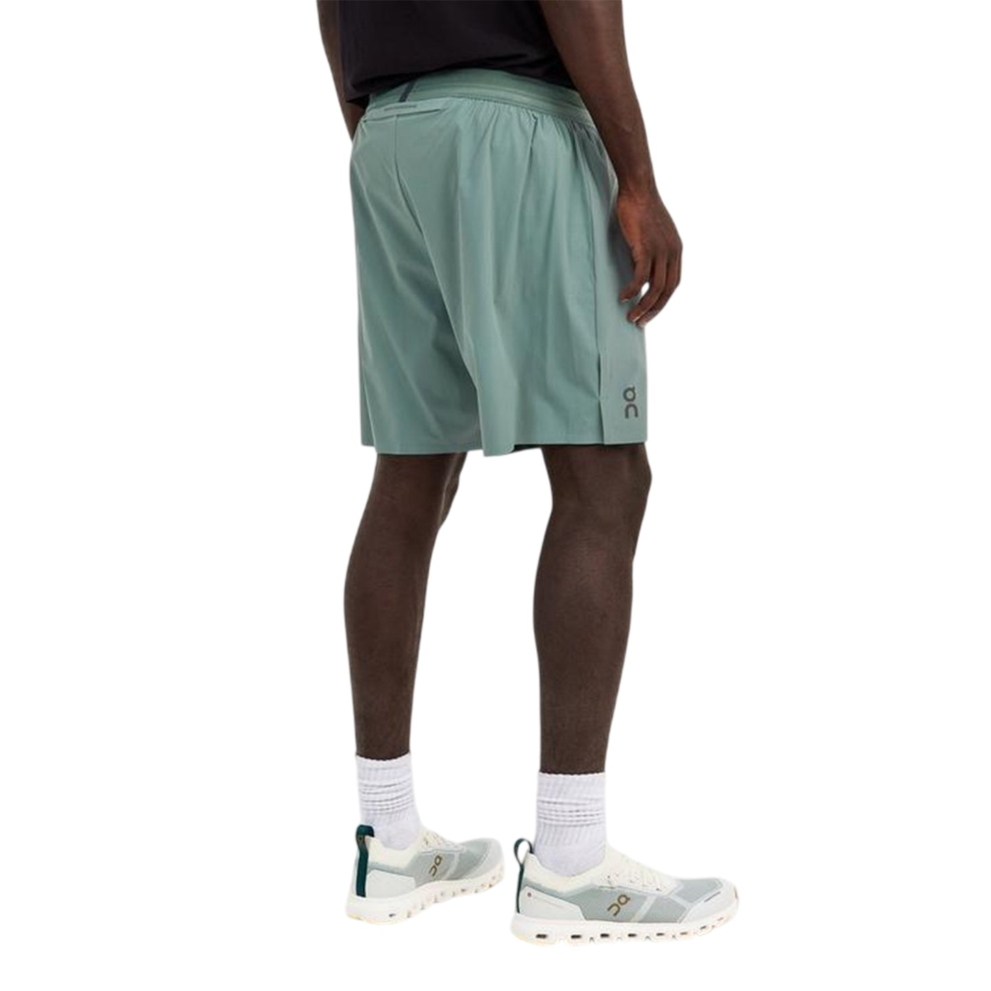 Olive - Back - On Running Mens Performance Running Shorts