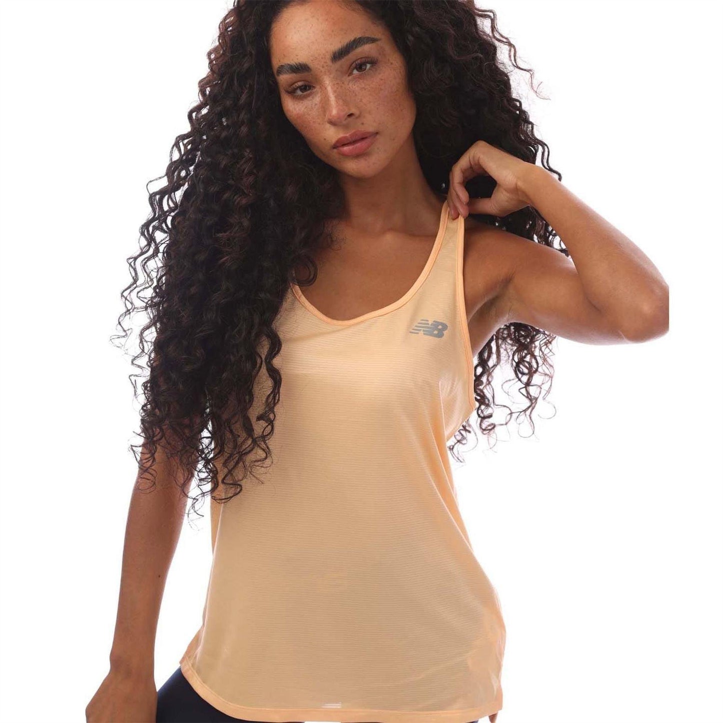 Peach - Side - New Balance Womens-Ladies Essentials Tank Top