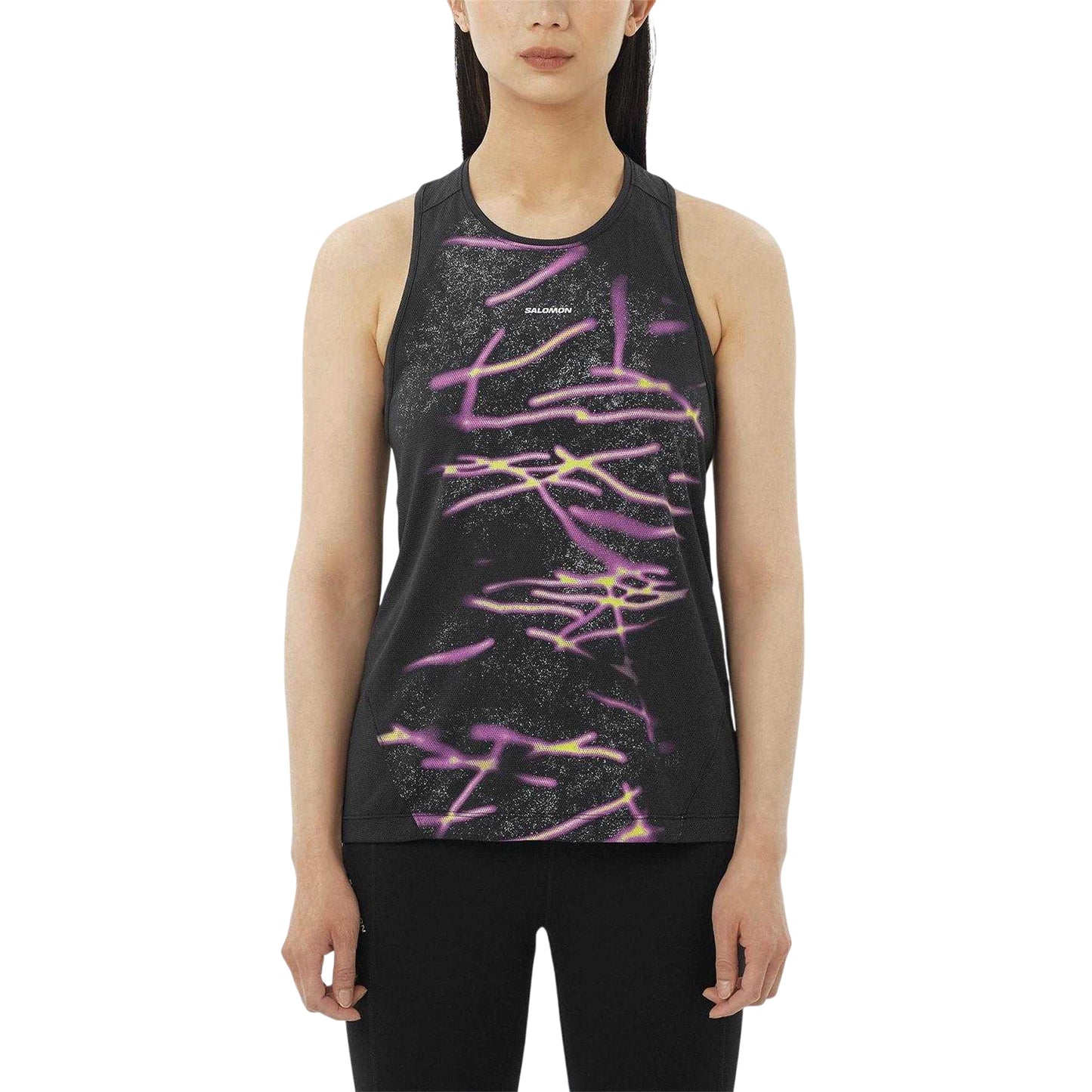 Black - Side - Salomon Womens-Ladies Core Graphic Print Tank Top